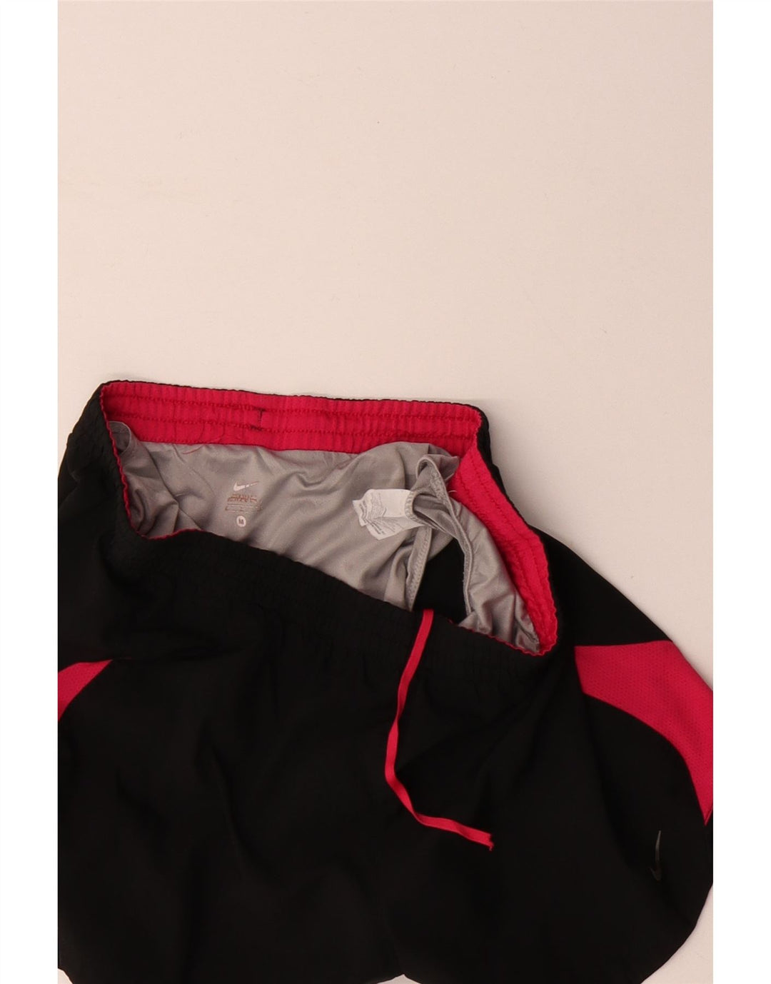 NIKE Womens Sport Shorts UK 14 Medium  Black Colourblock Polyester