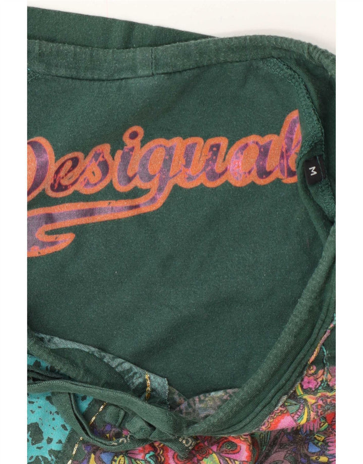 Desigual Womens Graphic Top Long Sleeve UK 14 Medium Green Floral