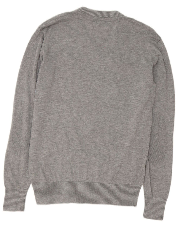 G-Star Mens V-Neck Jumper Sweater Small Grey Cotton