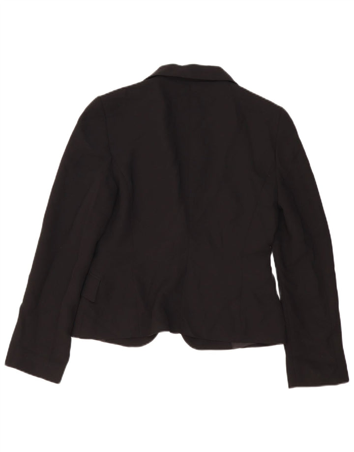 Zara Womens 1 Button Blazer Jacket EU 38 Medium Black Polyester