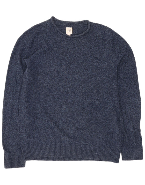 Gap Mens Boat Neck Jumper Sweater Medium Navy Blue Cotton