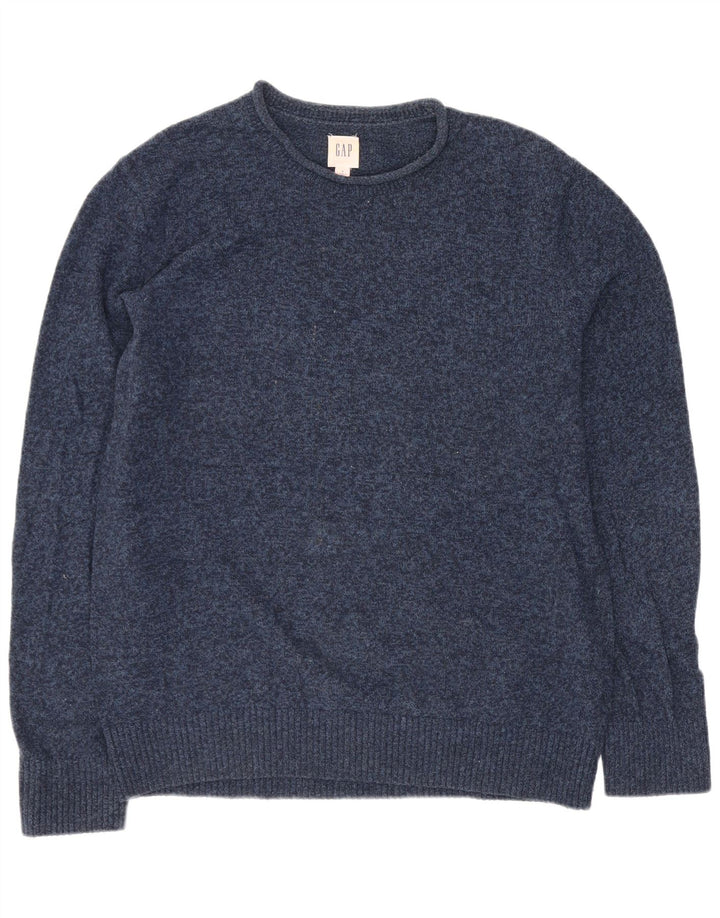 Gap Mens Boat Neck Jumper Sweater Medium Navy Blue Cotton