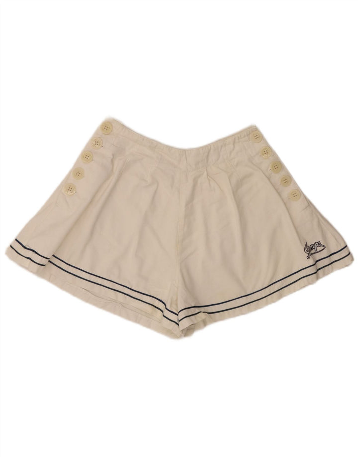 Vintage Womens Casual Shorts Medium W28  Off White Cotton