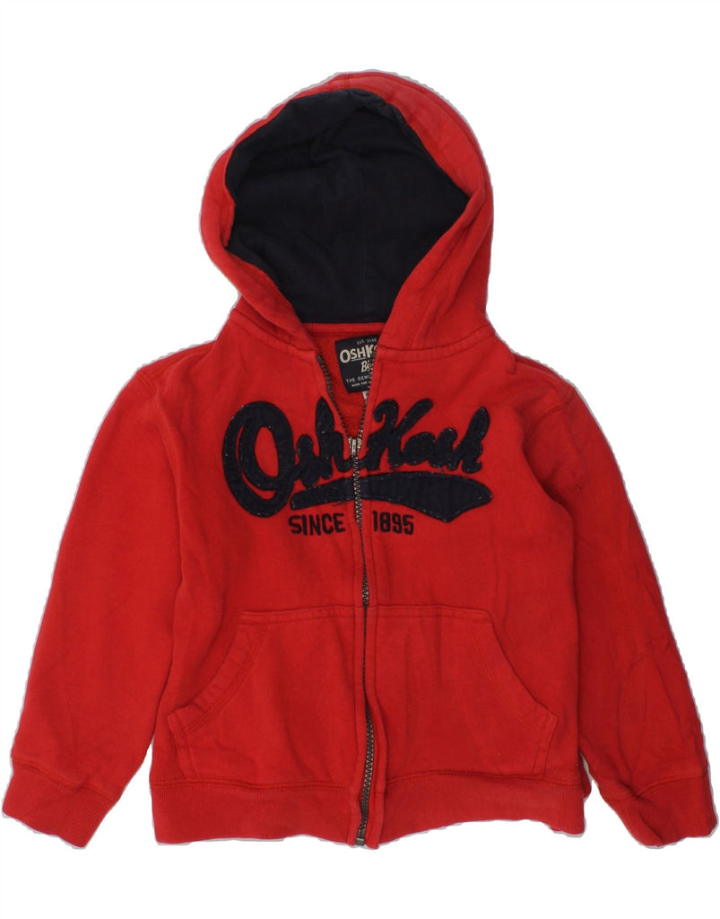 OSH KOSH Boys Graphic Zip Hoodie Sweater 4-5 Years Red Cotton | Vintage Osh Kosh | Thrift | Second-Hand Osh Kosh | Used Clothing | Messina Hembry 