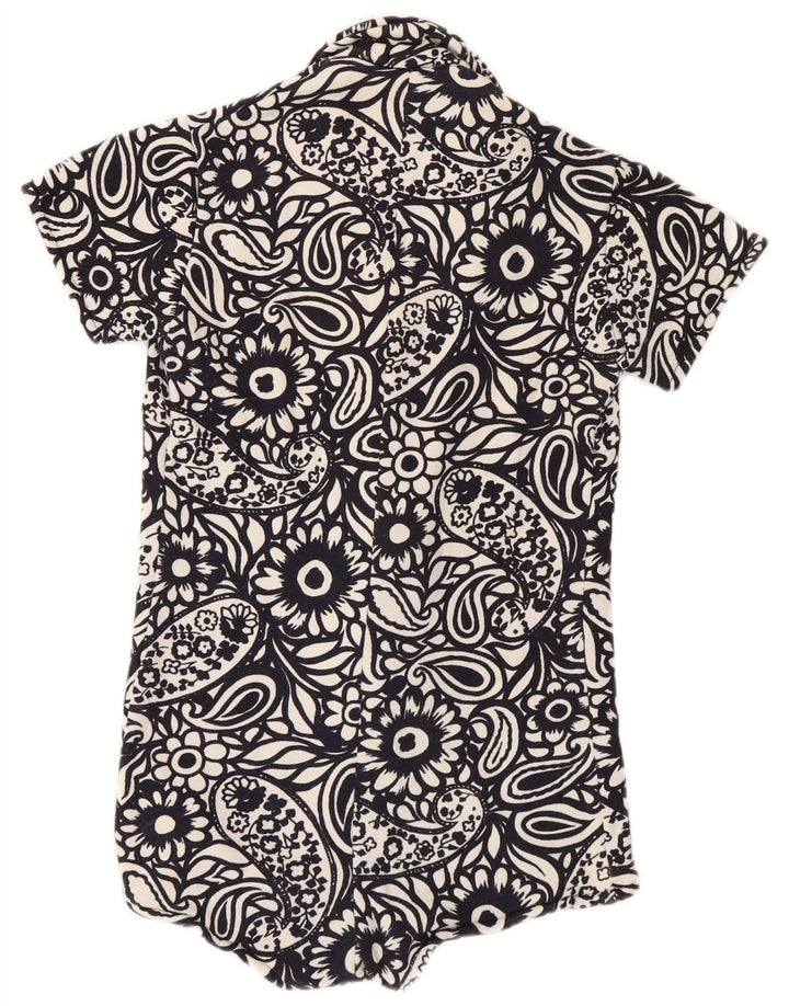 Vintage Womens Bodysuit IT 44 Medium Black Paisley