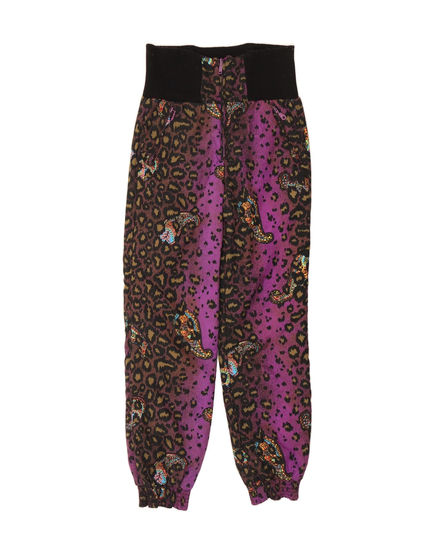 SPORTALM Womens High Waist Windbreaker Trousers EU 36 Small W30 L31 Purple Vintage Sportalm and Second-Hand Sportalm from Messina Hembry 