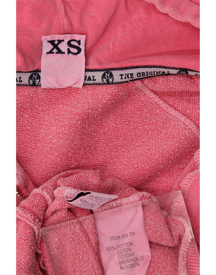 NORTH SAILS Womens Zip Hoodie Sweater UK 6 XS Pink Cotton