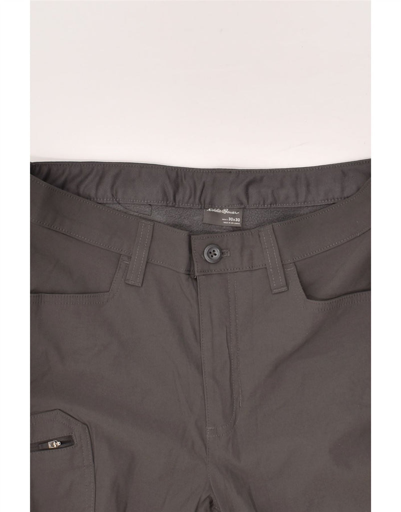 EDDIE BAUER Mens Straight Cargo Trousers W30 L30 Grey Polyester | Vintage Eddie Bauer | Thrift | Second-Hand Eddie Bauer | Used Clothing | Messina Hembry 