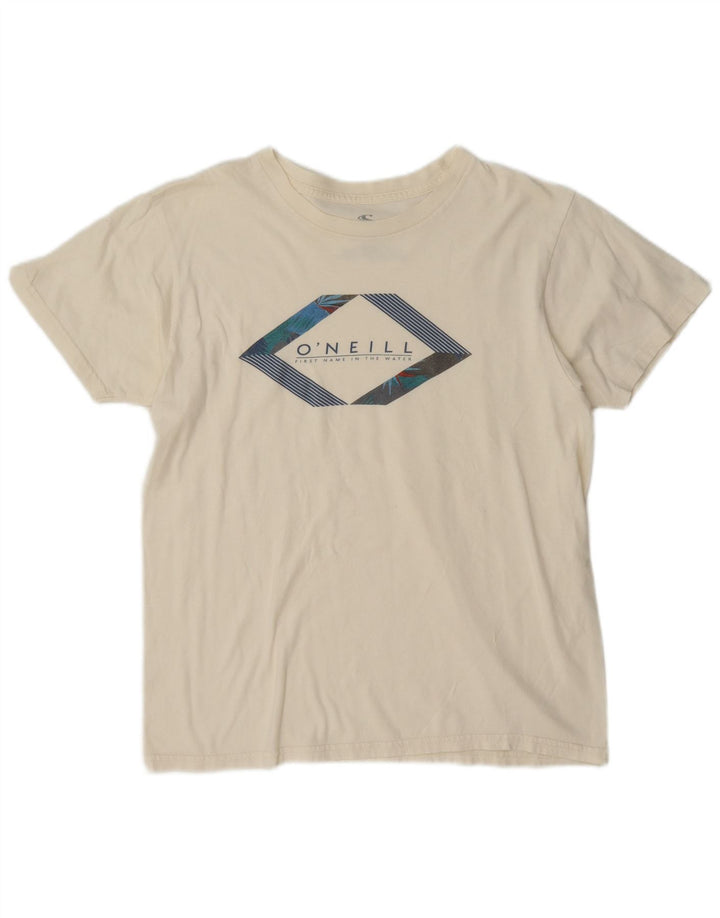 O'Neill Mens Standard Fit Graphic T-Shirt Top Medium Off White Cotton