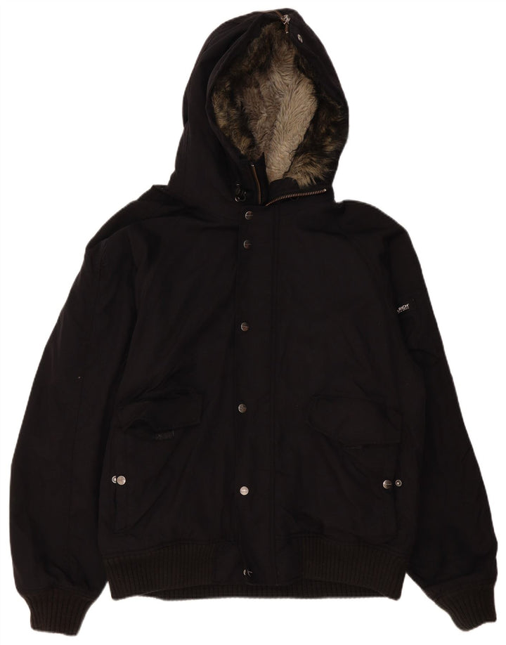 Woolrich Mens Hooded Bomber Jacket UK 42 XL Black