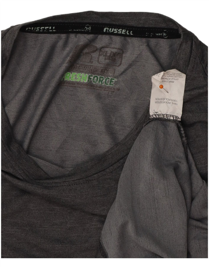 RUSSELL ATHLETIC Mens T-Shirt Top UK 46/48 XL Grey Polyester