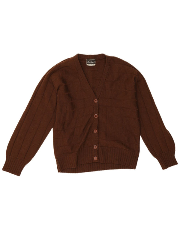 Luisa Spagnoli Womens Cardigan Sweater UK 14 Medium Brown Striped Wool