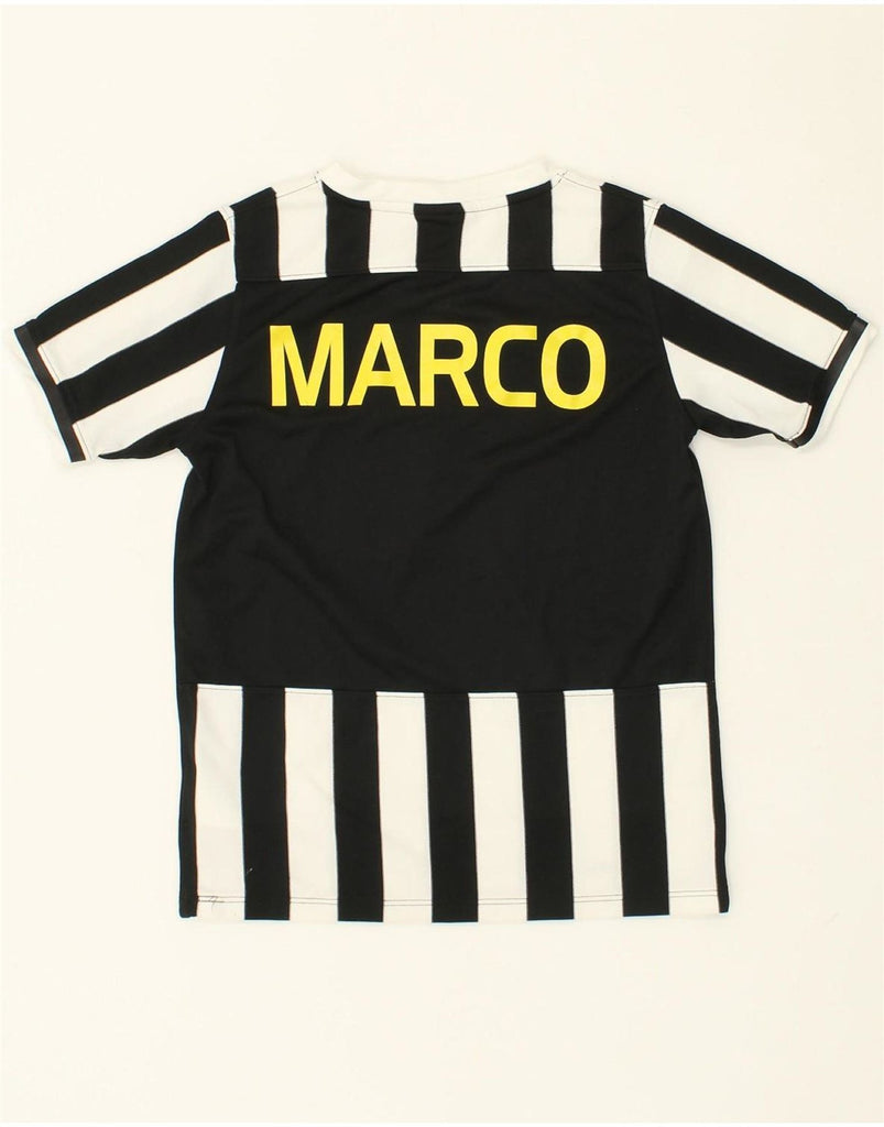 NIKE Boys Juventus Graphic Jersey Top 10-11 Years Medium Black Striped Vintage Nike and Second-Hand Nike from Messina Hembry 