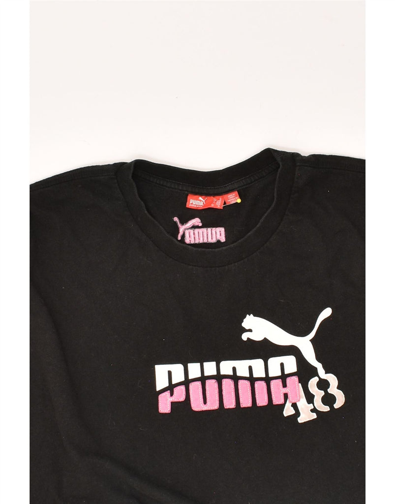 PUMA Womens Graphic Top Long Sleeve UK 18 XL Black Cotton | Vintage Puma | Thrift | Second-Hand Puma | Used Clothing | Messina Hembry 