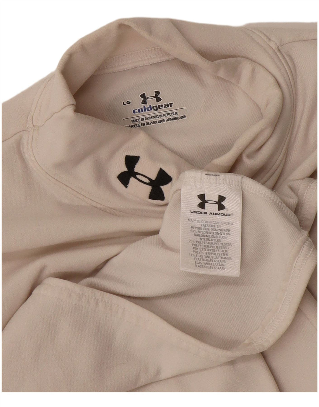 Under Armour Womens Cold Gear Top Long Sleeve Large Off White Nylon