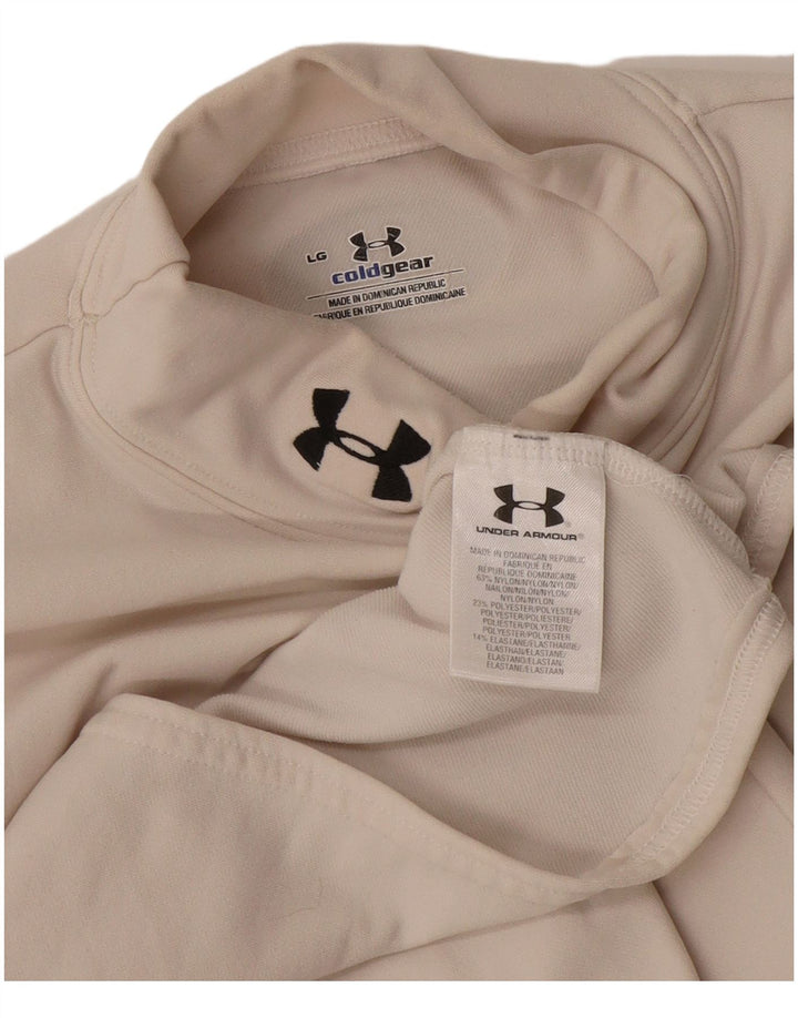 Under Armour Womens Cold Gear Top Long Sleeve Large Off White Nylon