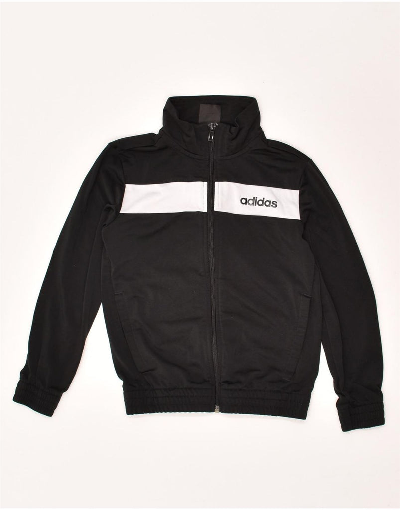 ADIDAS Boys Tracksuit Top Jacket 7-8 Years Black Polyester | Vintage Adidas | Thrift | Second-Hand Adidas | Used Clothing | Messina Hembry 