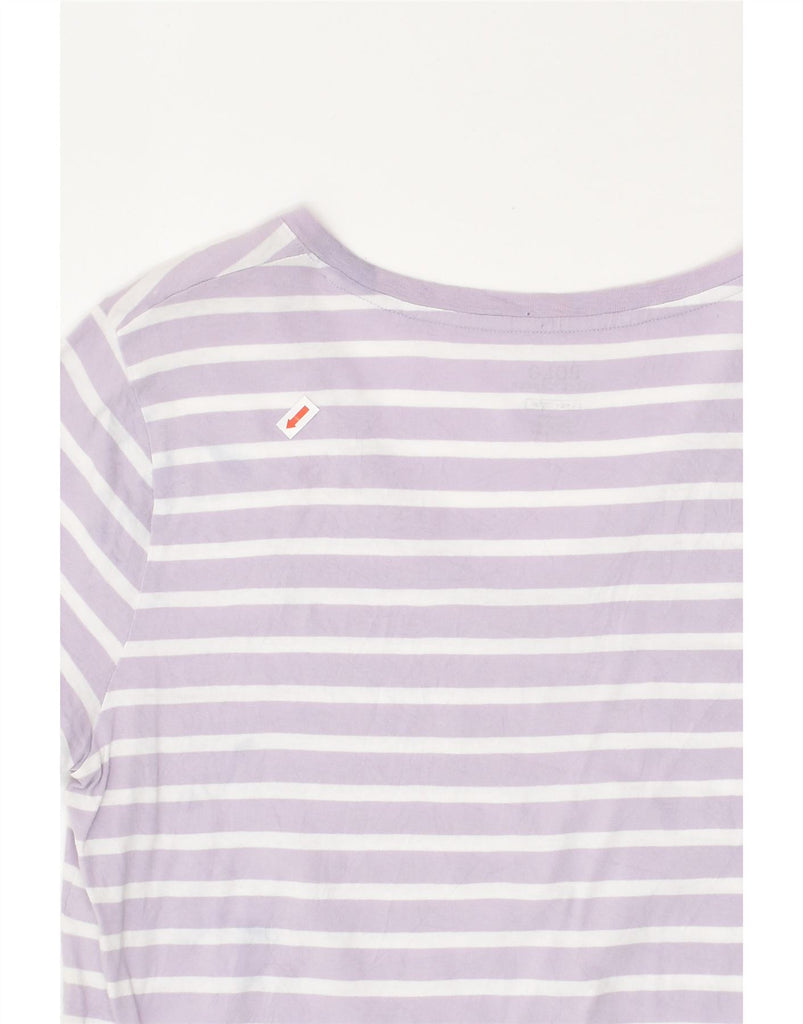 POLO RALPH LAUREN Womens T-Shirt Top UK 14 Large Purple Striped Cotton | Vintage Polo Ralph Lauren | Thrift | Second-Hand Polo Ralph Lauren | Used Clothing | Messina Hembry 