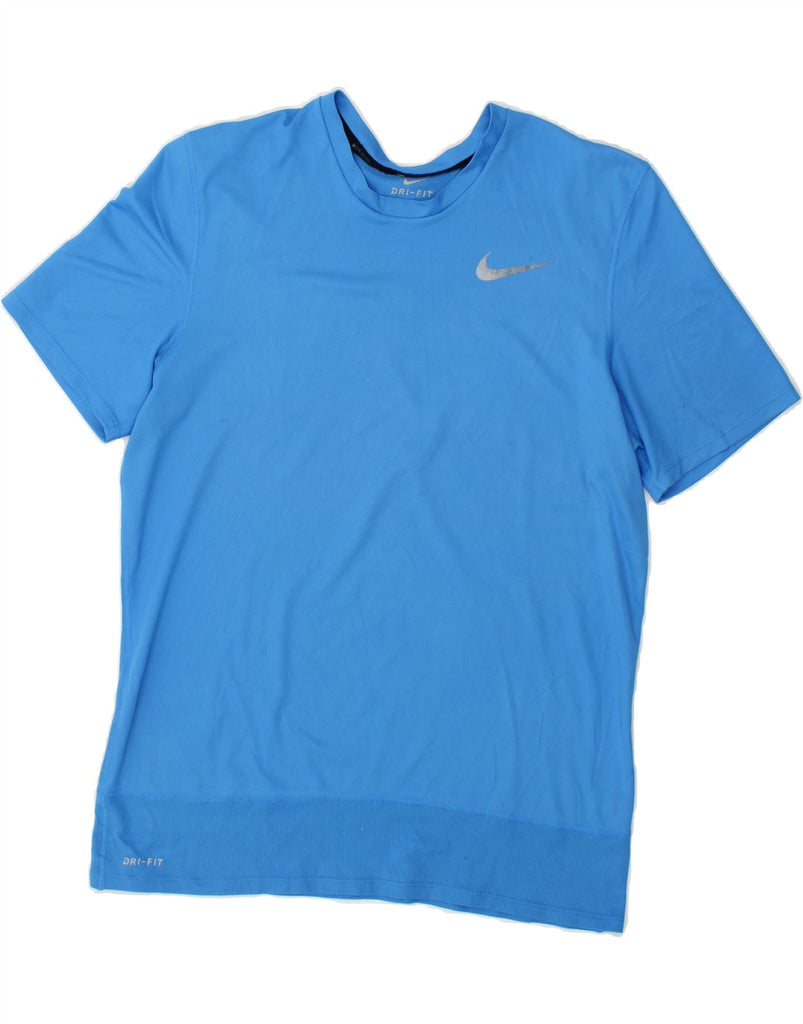 NIKE Mens Dri Fit T-Shirt Top Large Blue Polyester | Vintage Nike | Thrift | Second-Hand Nike | Used Clothing | Messina Hembry 