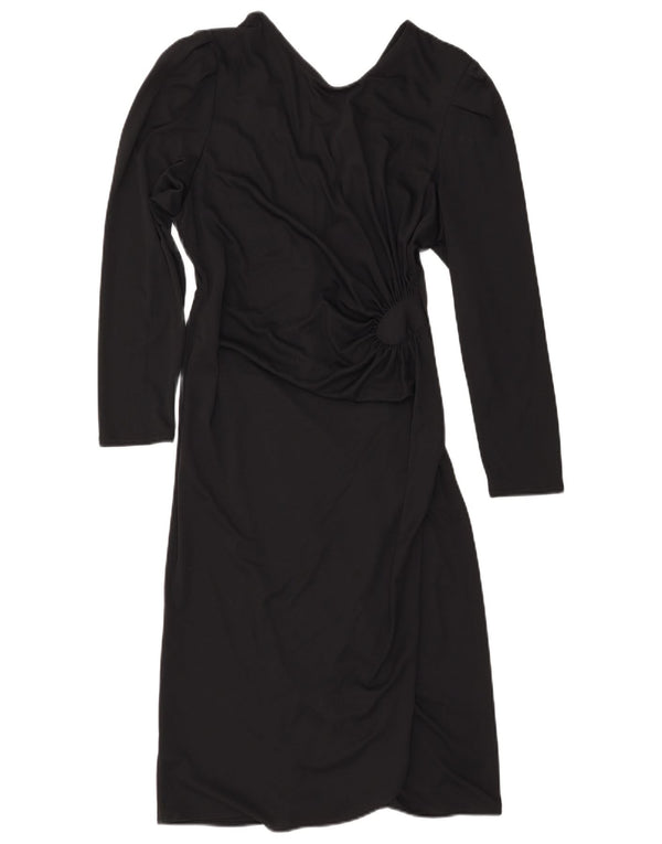 Vintage Womens Sheath Dress IT 42 Medium Black Polyester