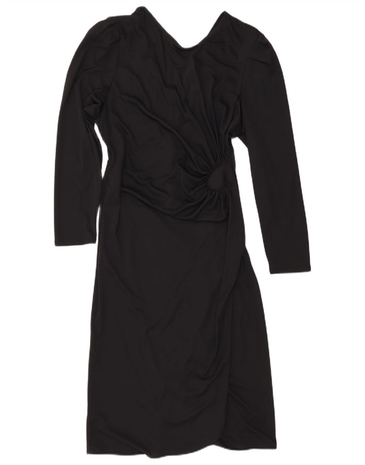 Vintage Womens Sheath Dress IT 42 Medium Black Polyester