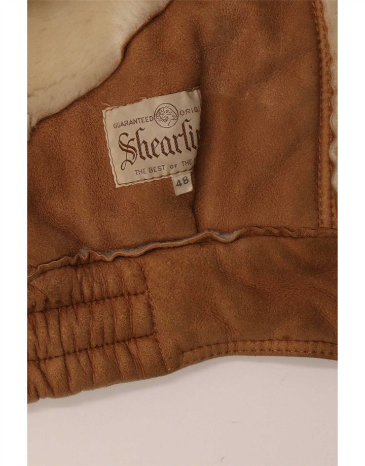 Vintage Mens Shearling Jacket IT 48 Medium Beige