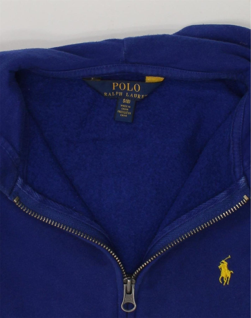 POLO RALPH LAUREN Boys Zip Hoodie Sweater 7-8 Years Small Blue | Vintage Polo Ralph Lauren | Thrift | Second-Hand Polo Ralph Lauren | Used Clothing | Messina Hembry 