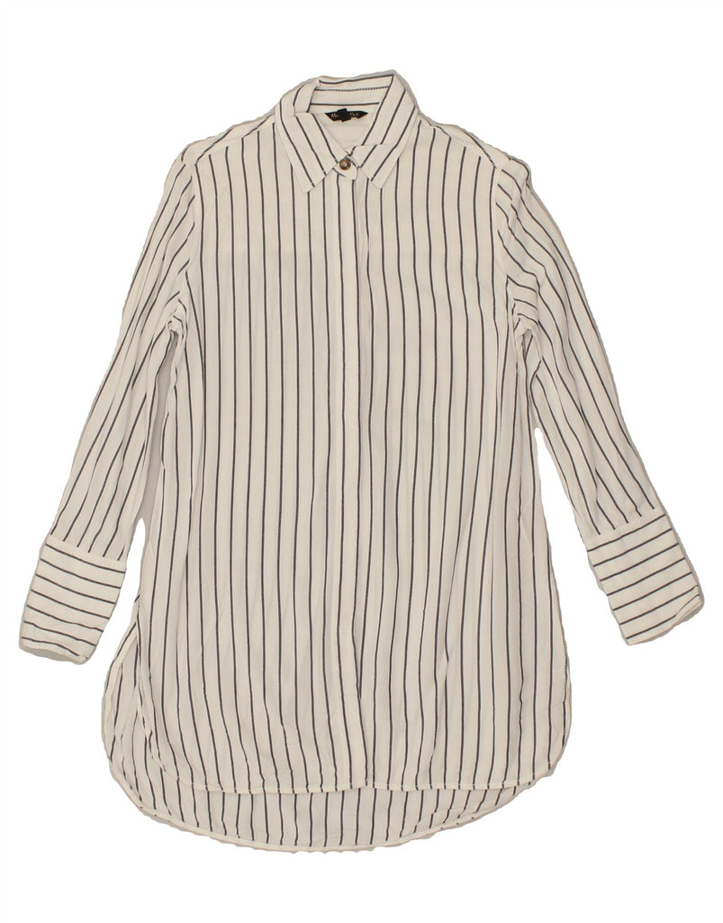 MASSIMO DUTTI Womens Shirt Dress EU 34 XS White Striped Viscose | Vintage Massimo Dutti | Thrift | Second-Hand Massimo Dutti | Used Clothing | Messina Hembry 