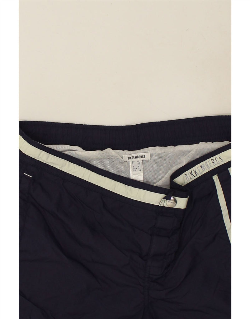 BIKKEMBERGS Mens Sport Shorts Large Navy Blue Polyester | Vintage Bikkembergs | Thrift | Second-Hand Bikkembergs | Used Clothing | Messina Hembry 
