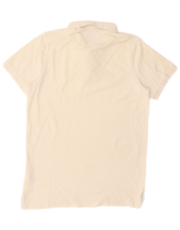 Tommy Hilfiger Mens Polo Shirt XL Off White Cotton