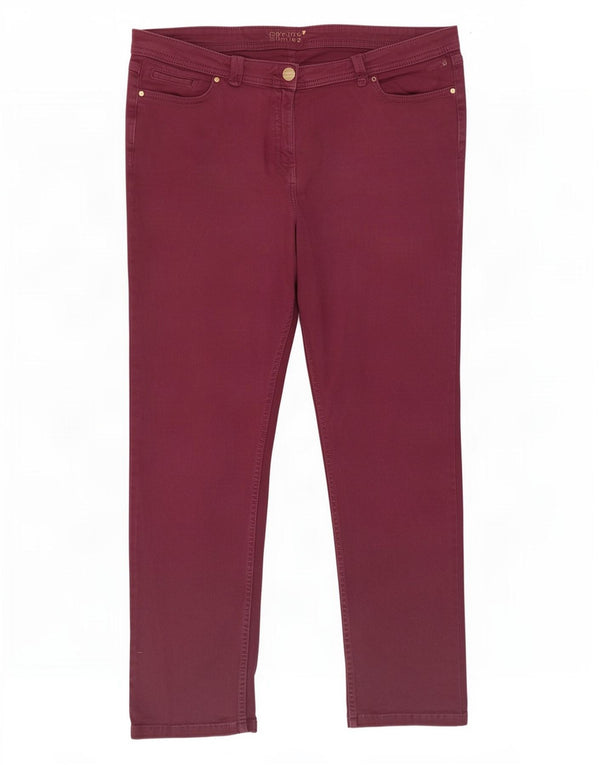 Marks & Spencer Womens Per Una Slim Jeans UK 16 Large W34 L27 Burgundy