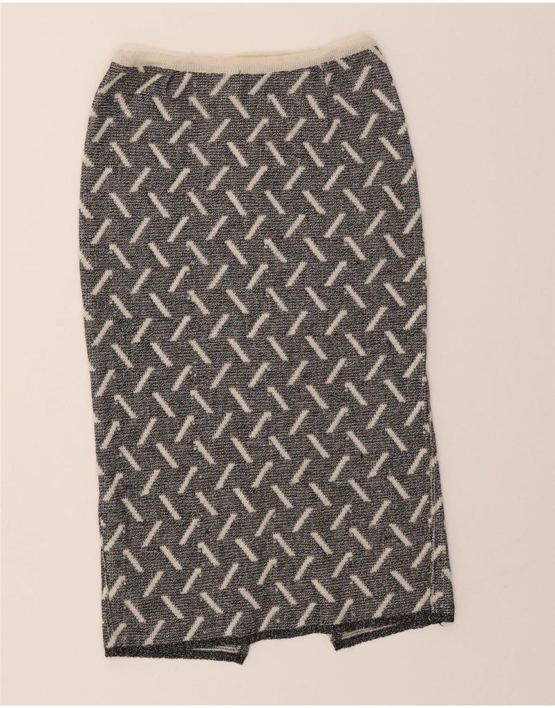 VINTAGE Womens Pencil Skirt W28 Medium  Grey Striped Polyamide Vintage Vintage and Second-Hand Vintage from Messina Hembry 