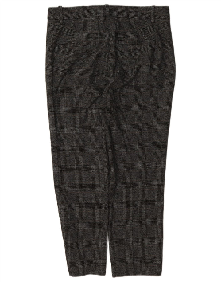 Zara Womens Cropped Trousers Medium W28 L24 Grey Check Polyester