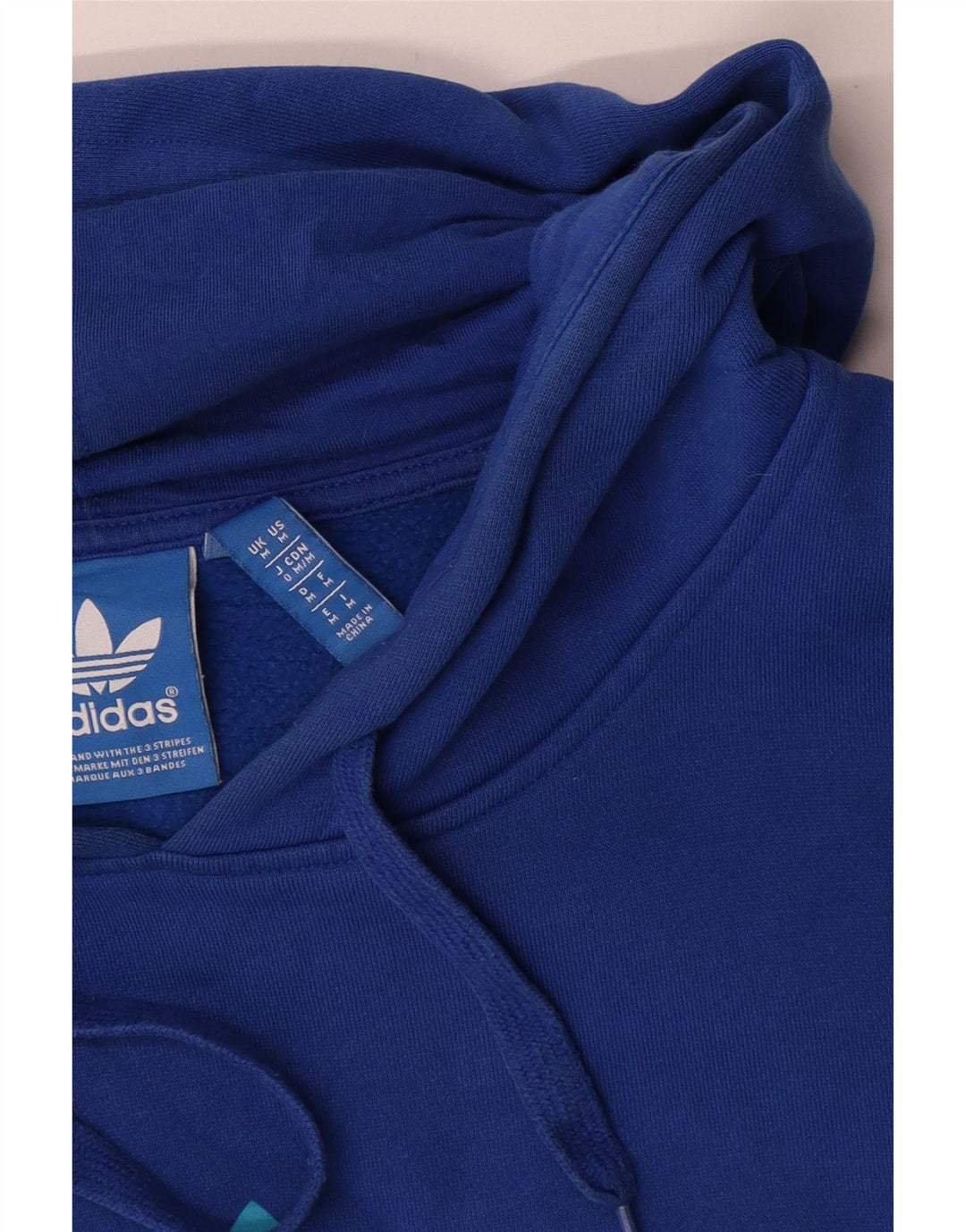Adidas Mens Graphic Hoodie Jumper Medium Blue Cotton