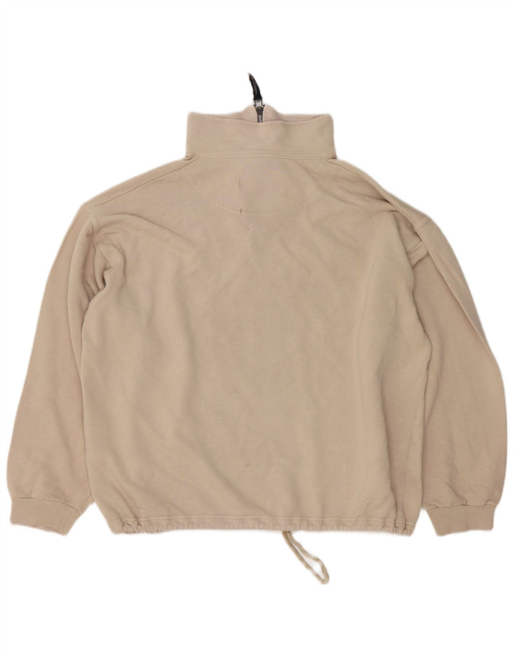 Champion Womens Oversized Graphic Sweatshirt Jumper UK 16 Large Beige