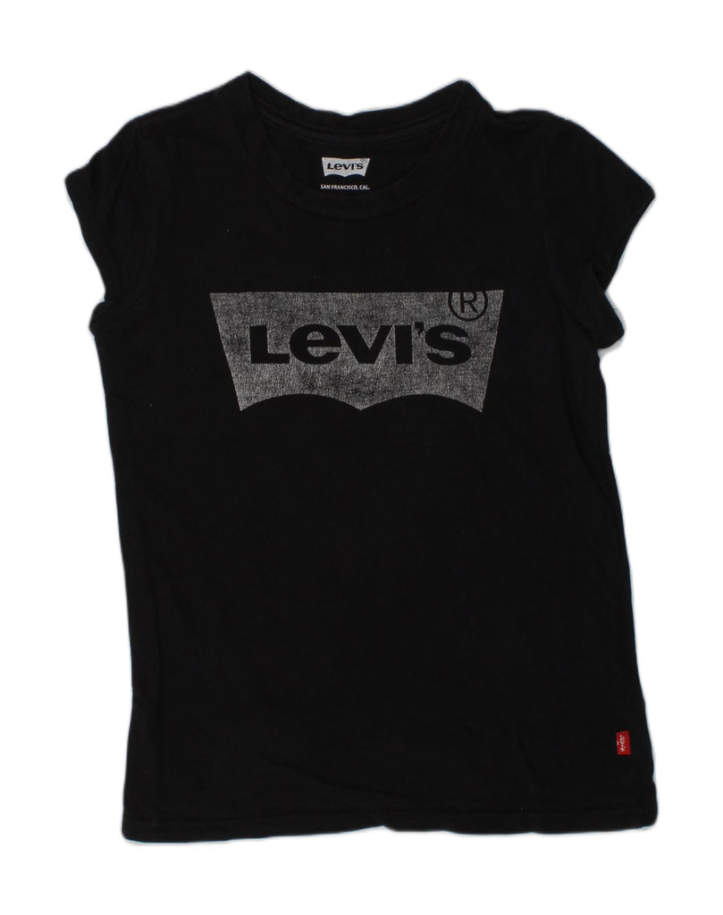 LEVI'S Girls Graphic T-Shirt Top 8-9 Years Small Black Cotton | Vintage Levi's | Thrift | Second-Hand Levi's | Used Clothing | Messina Hembry 