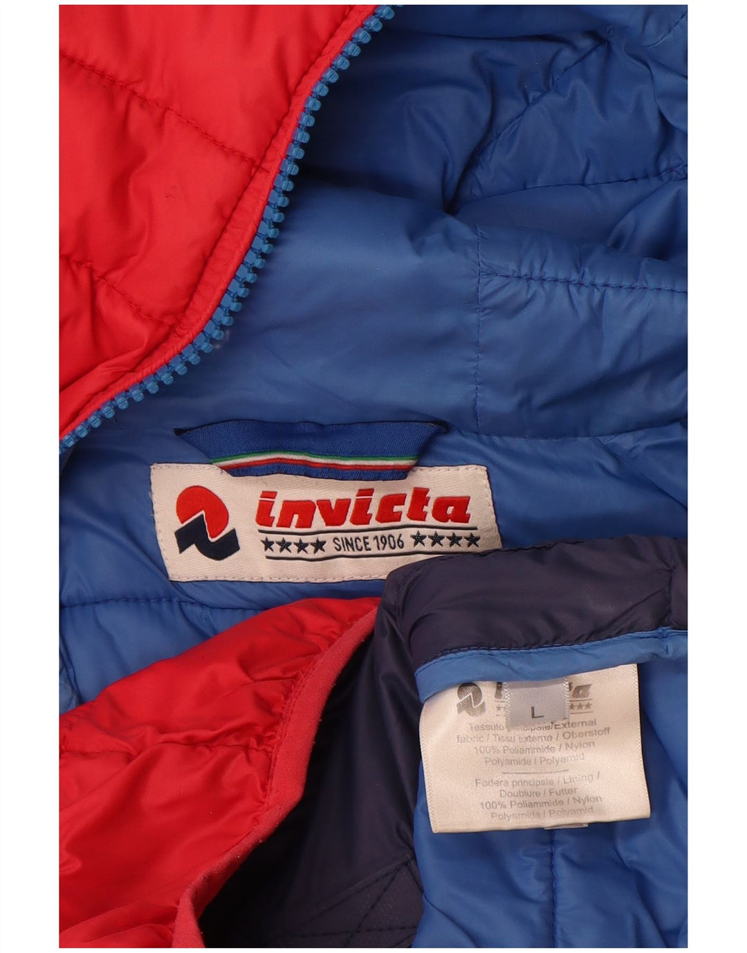 Invicta Womens Hooded Padded Jacket UK 16 Large Red Polyamide
