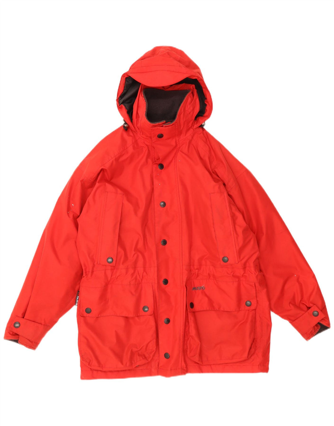 Musto Mens Hooded Windbreaker Jacket UK 36 Small Red Polyester