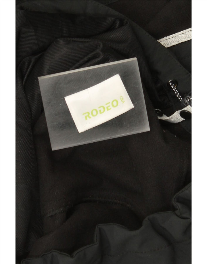 Rodeo Mens Hooded Windbreaker Jacket UK 42 XL Black Polyester