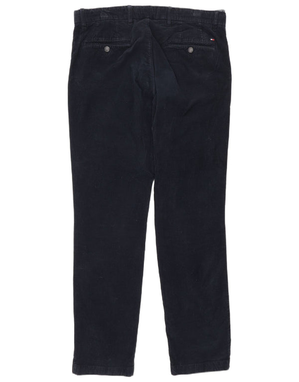 Tommy Hilfiger Mens Straight Corduroy Trousers W34 L32 Navy Blue Cotton