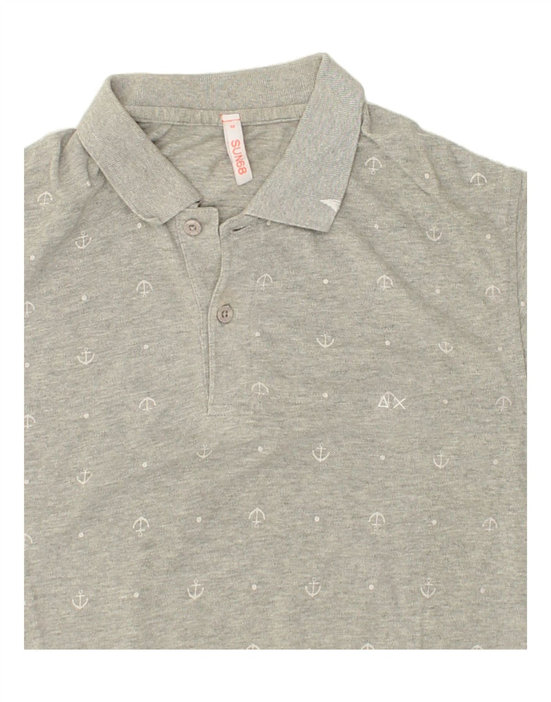 SUN68 Mens Polo Shirt Medium Grey Spotted Cotton Vintage Sun68 and Second-Hand Sun68 from Messina Hembry 