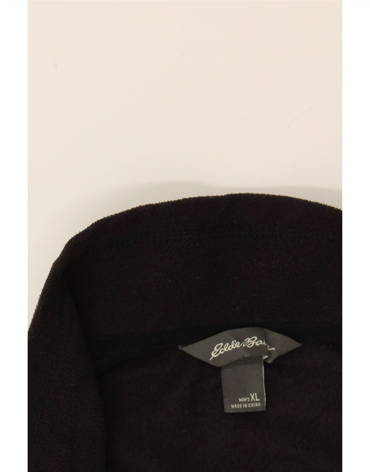 EDDIE BAUER Mens Zip Neck Fleece Jumper XL Black Polyester Vintage Eddie Bauer and Second-Hand Eddie Bauer from Messina Hembry 