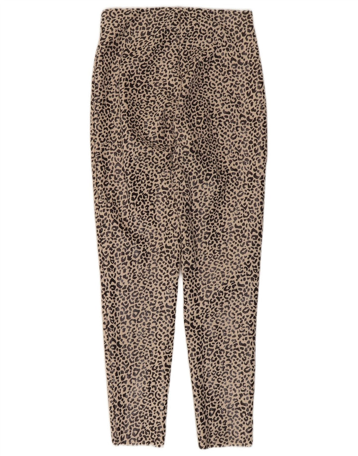 Zara Womens Leggings UK 8 Small  Beige Animal Print
