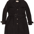 Hobbs Womens Trench Coat UK 12 Medium Black Cotton