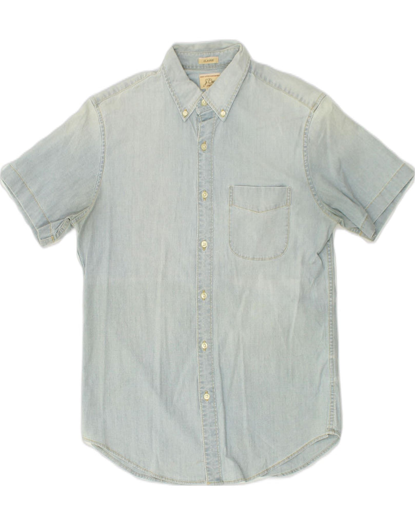 J. CREW Mens Short Sleeve Denim Shirt Small Blue Cotton | Vintage J. Crew | Thrift | Second-Hand J. Crew | Used Clothing | Messina Hembry 