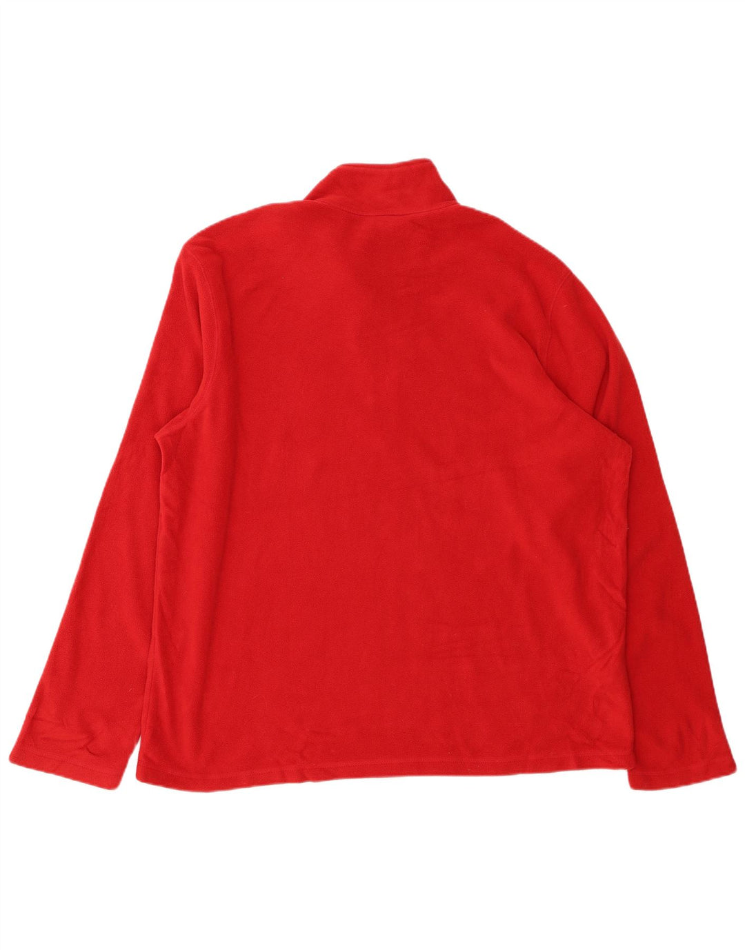 EDDIE BAUER Mens Zip Neck Fleece Jumper XL Red Polyester