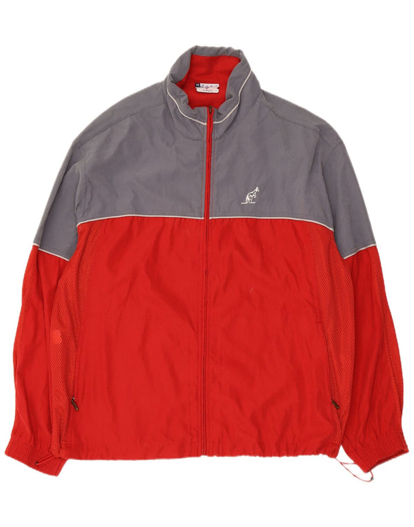 AUSTRALIAN L'ALPINA Mens Tracksuit Top Jacket IT 58 2XL Red Colourblock