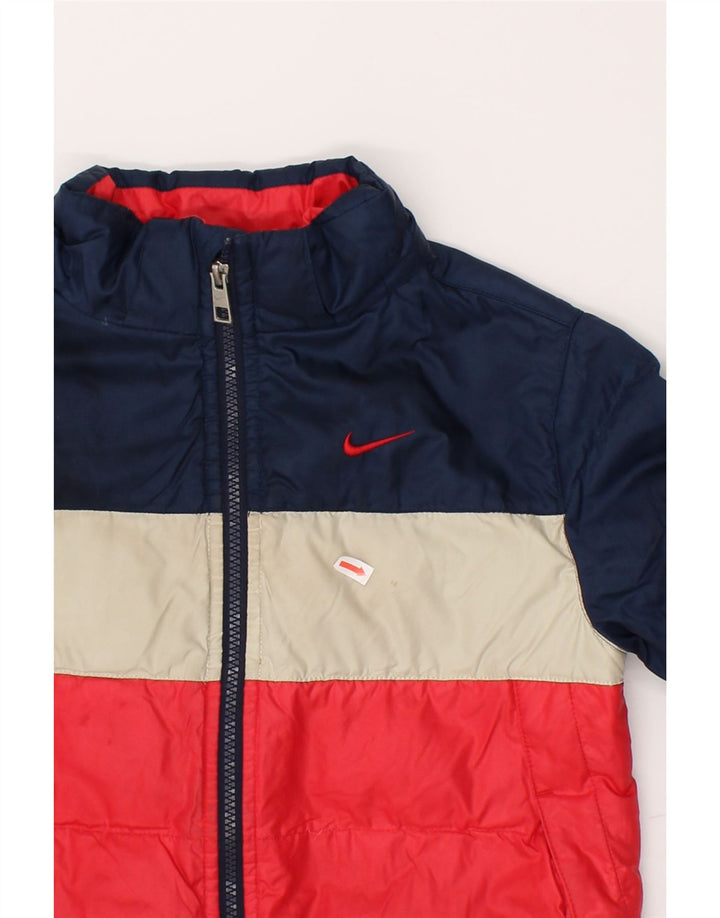 NIKE Boys Padded Jacket 5-6 Years Red Colourblock Polyester Vintage Nike and Second-Hand Nike from Messina Hembry 