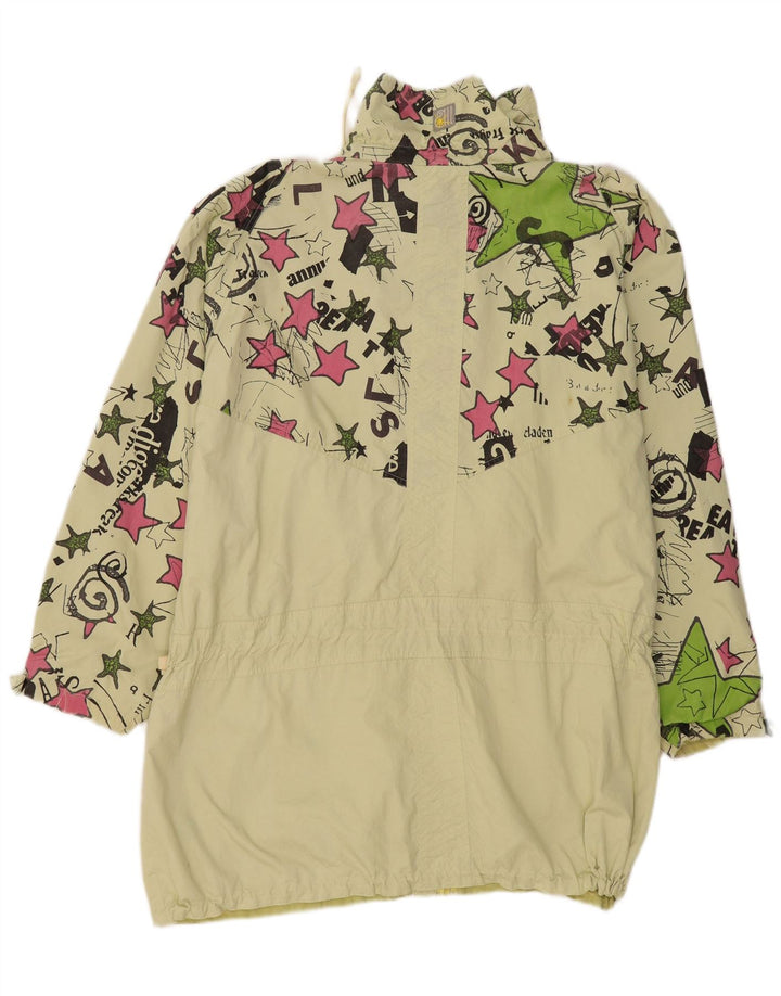 VINTAGE Womens Oversized Windbreaker Coat EU 44 XL Green Geometric