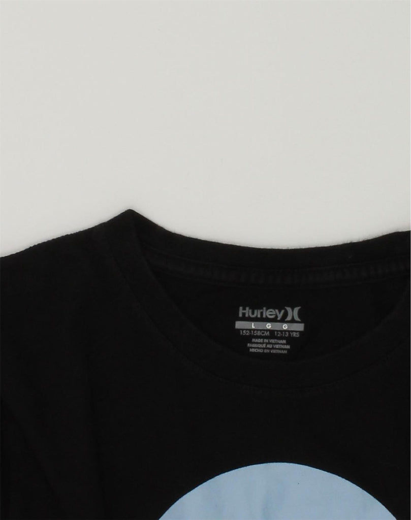 HURLEY Boys Graphic T-Shirt Top 12-13 Years Large Black Cotton | Vintage Hurley | Thrift | Second-Hand Hurley | Used Clothing | Messina Hembry 